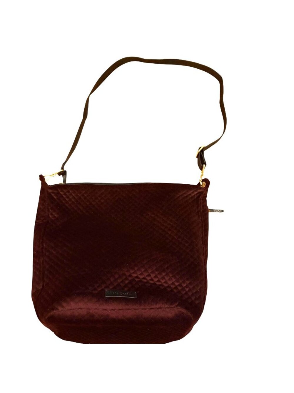 Vera Bradley Carson Hobo Chocolate Raisin Velvet Burgundy Crossbody Bag 22540